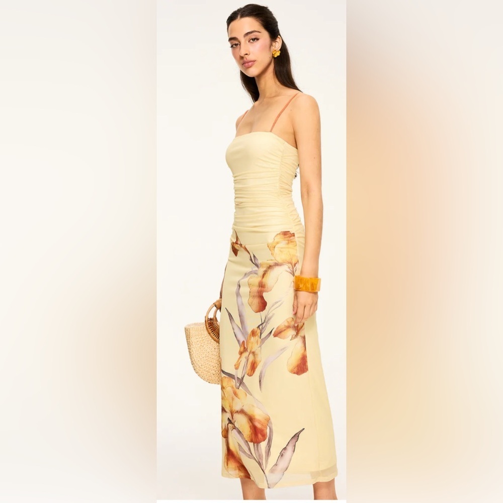 NWT Commense Floral Print Ruched Maxi Dress - Picture 3 of 6